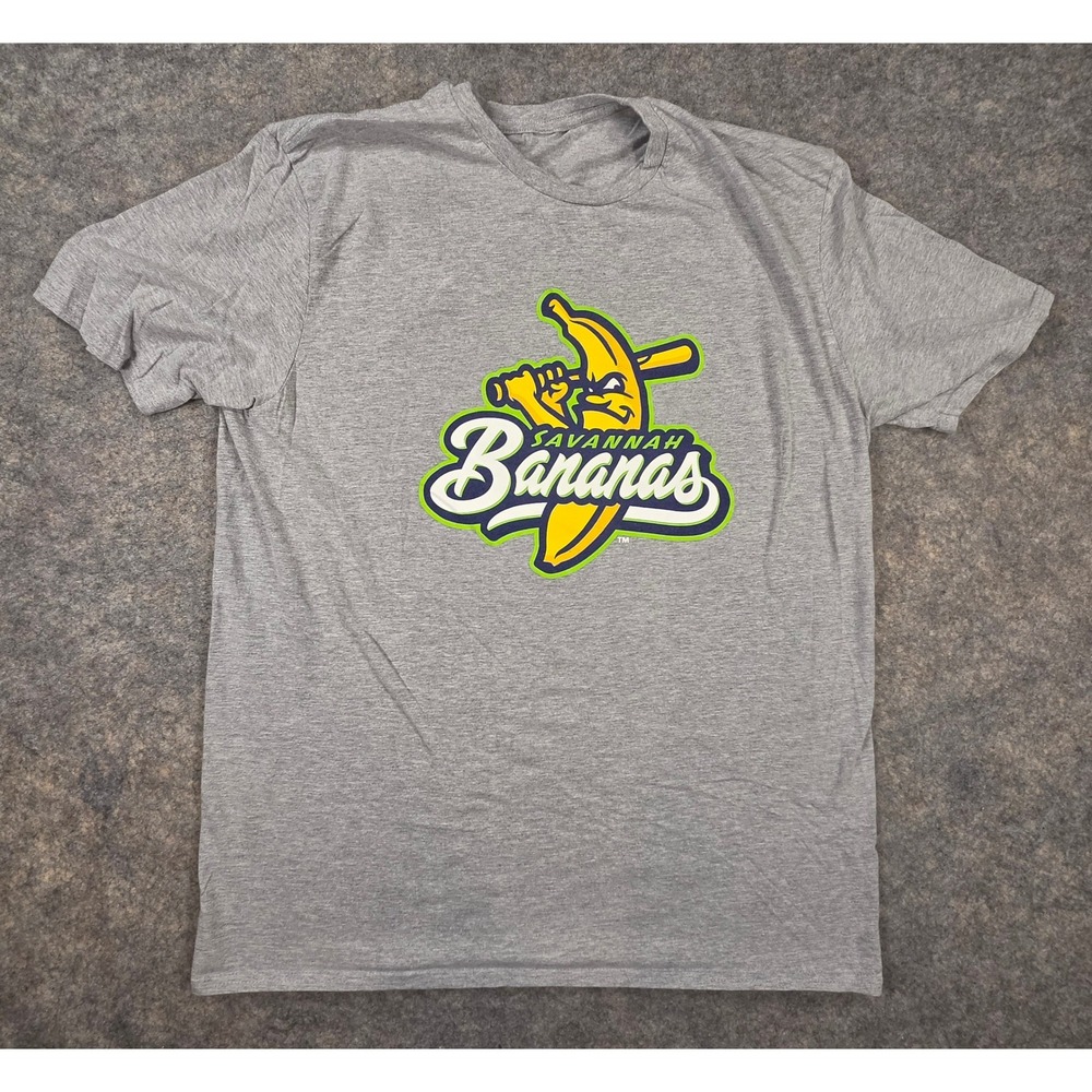 Savannah Bananas Baseball Graphic Tee Gray Short Sleeve Shirt Men XL